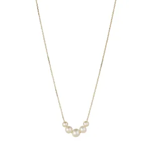 9kt Gold Five Row Round Pearl Pendant
