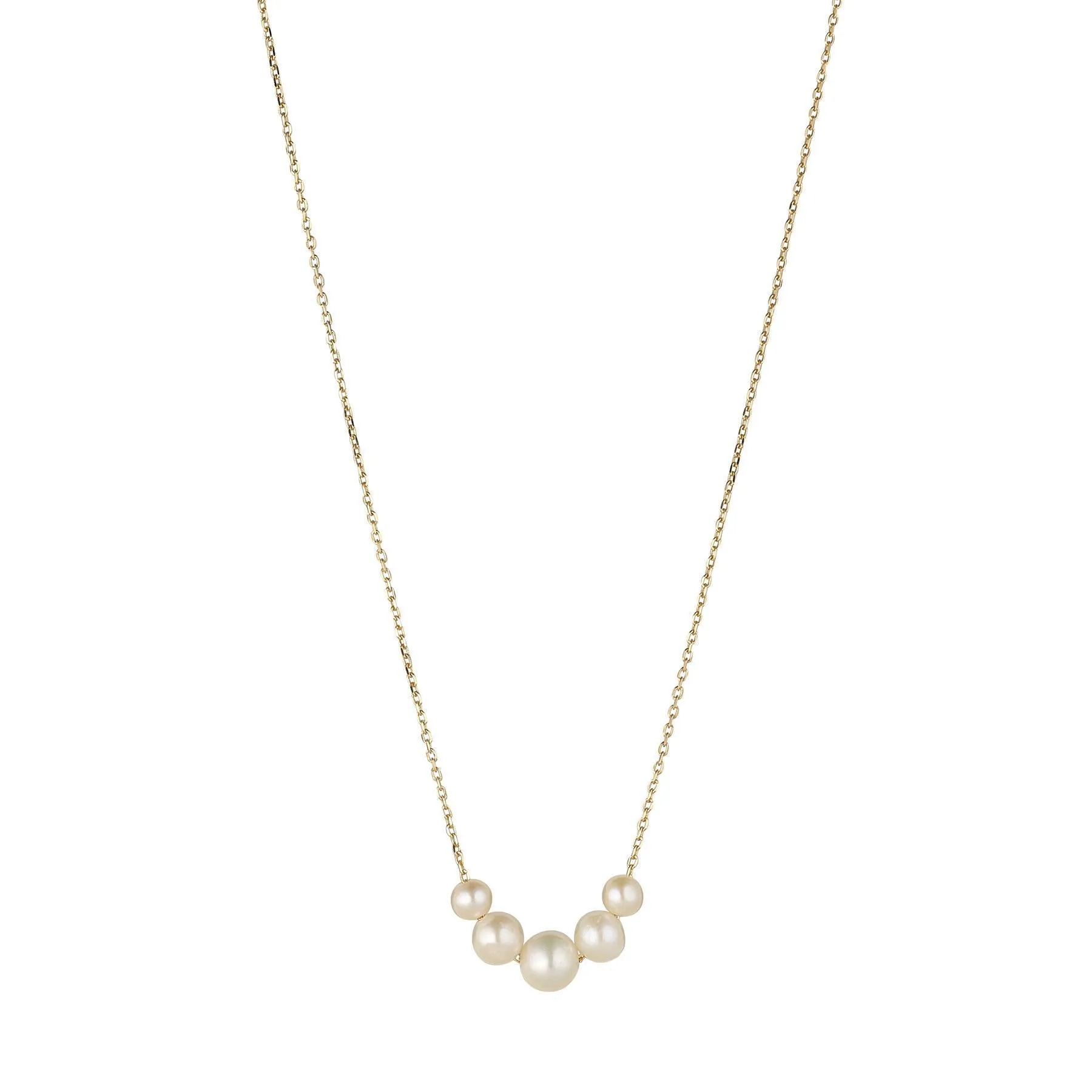 9kt Gold Five Row Round Pearl Pendant