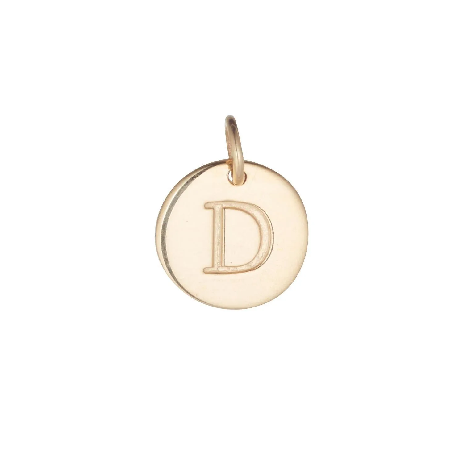 9kt Gold Initial Disc Pendant Necklace (A-Z)