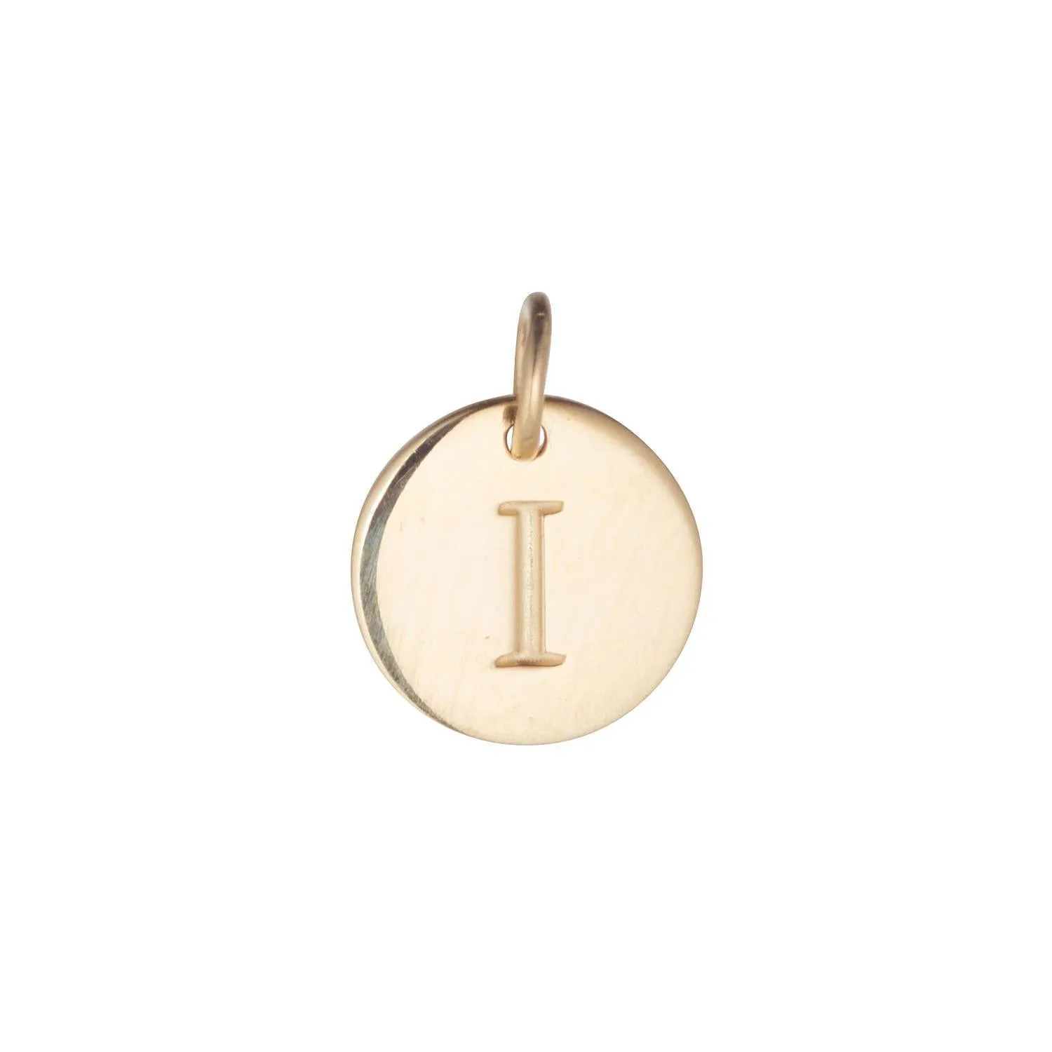 9kt Gold Initial Disc Pendant Necklace (A-Z)
