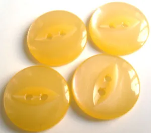 B10910 19mm Yellow Cream 2 Hole Polyester Fish Eye Button