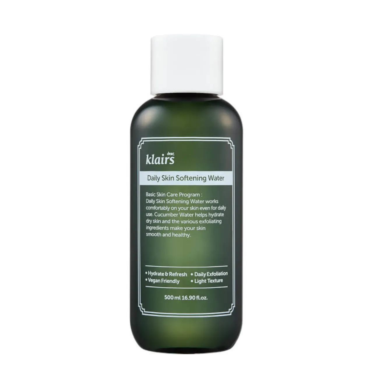 DEAR KLAIRS Daily Skin Softening Water 500 ml | Exfoliating, Hydrating Toner