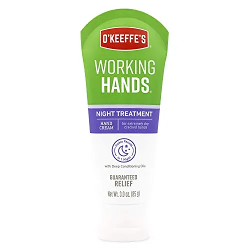 O'Keeffe's Working Hands Night Treatment Hand Cream, 3.0 Ounce Tube, (Pack of 1)