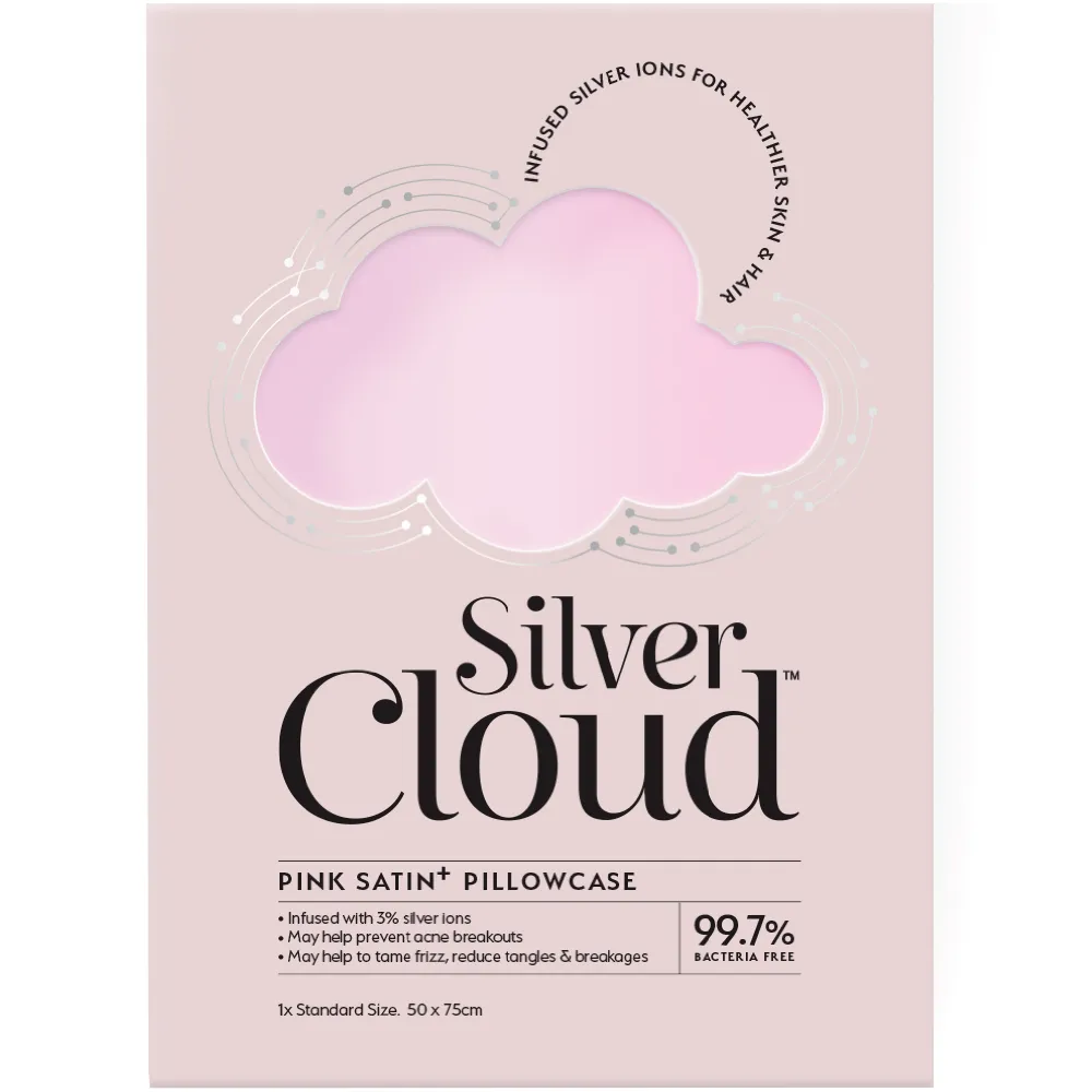 Silver Cloud Satin Pillowcase Pink