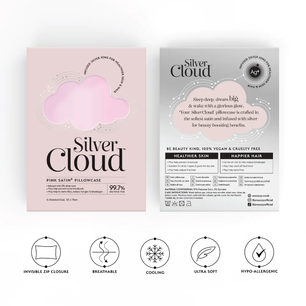 Silver Cloud Satin Pillowcase Pink